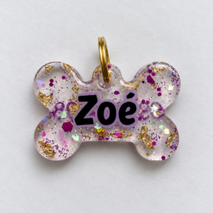 Placa Resina Hueso Mineral con lluvia de glitter