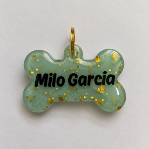 Placa Resina Hueso Pigmento con lluvia de glitter