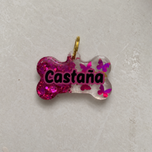Placa Resina Hueso Glitter-pigmento con decoracion 50-50