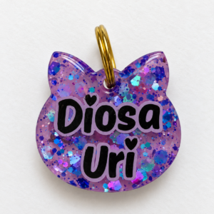 Placa Resina Gato mezcla pigmento glitter