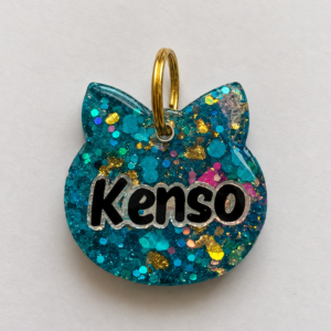 Placa Resina Gato Glitter mineral