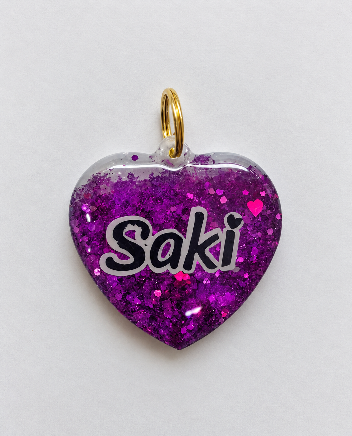 Placa Resina Corazon techo de pigmento - Glitter