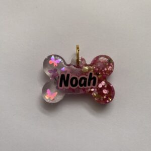 Placa Resina Hueso Pigmento con decoracion-Glitter 50-50