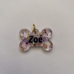 Placa Resina Hueso Pigmento+Mineral con lluvia de glitter