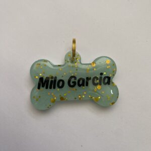 Placa Resina Hueso Pigmento con lluvia de glitter
