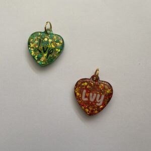 Placa Resina Corazon Glitter