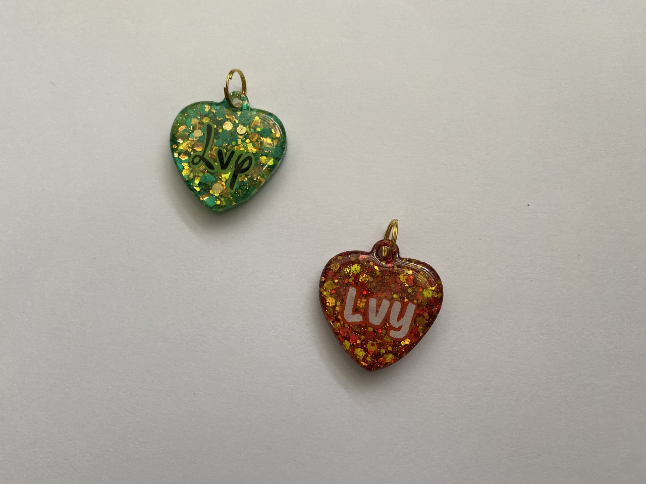 Placa Resina Corazon Glitter