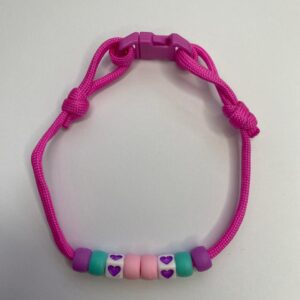 Collar cordon ajustable detalles verde y morado