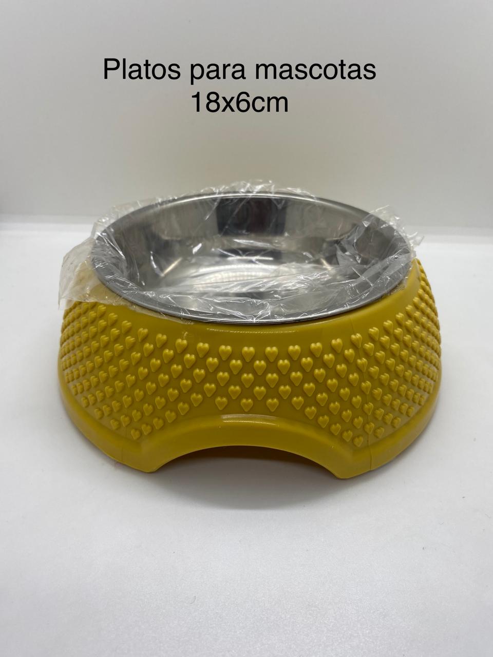 Plato Metálico con Base Decorativa para Mascotas
