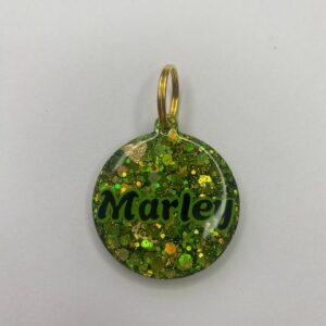 placa circular personalizada en resina para mascotas