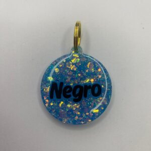 Placa circular personalizada en resina para mascotas