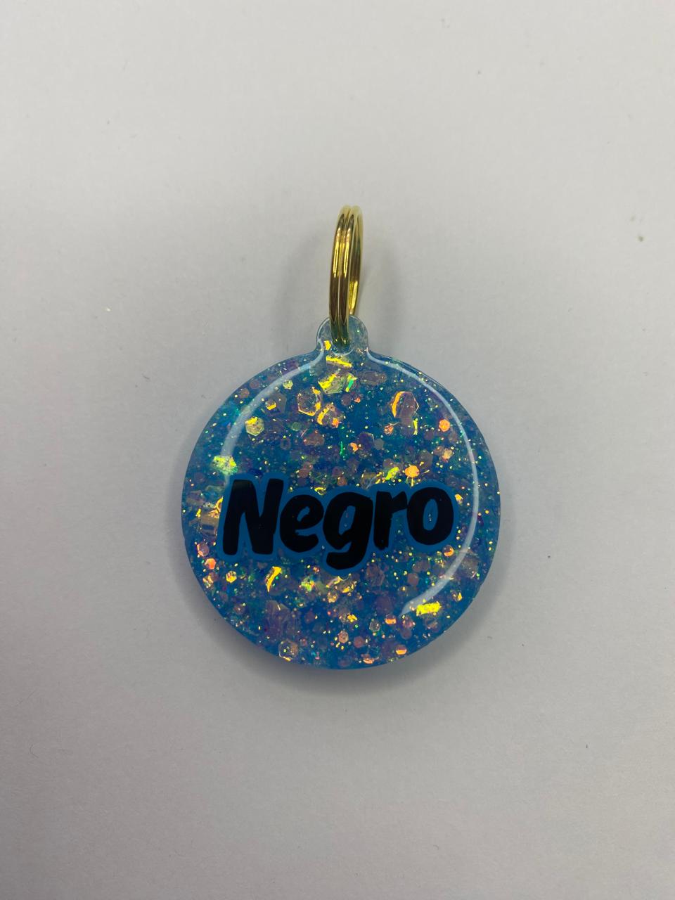 Placa circular personalizada en resina para mascotas