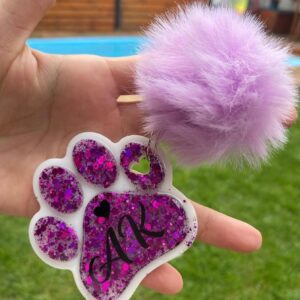 Llavero Patita Glitter con Pompón