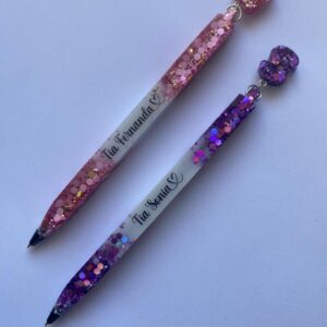 Lapiz recargable personalizado glitter-pigmento- glitter inicial