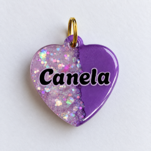 Placa Resina Corazon 50 y 50 - Glitter y pigmento